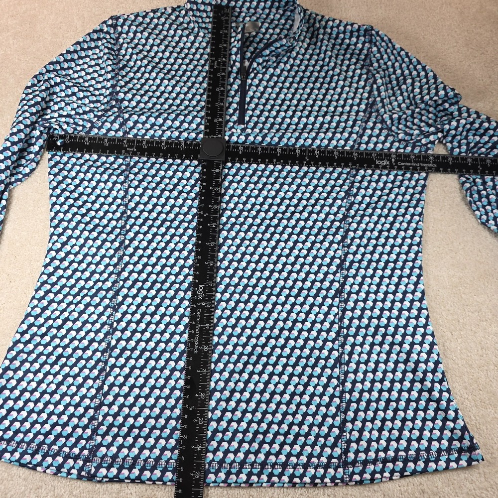 Callaway Weather Series Golf Top Womens L Blue Geometric 1/4 Zip Pullover - Picture 8 of 10